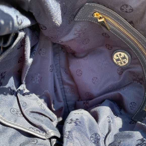 Navy Blue Tory Burch Marion Large Slouchy Purse - Picture 7 of 10